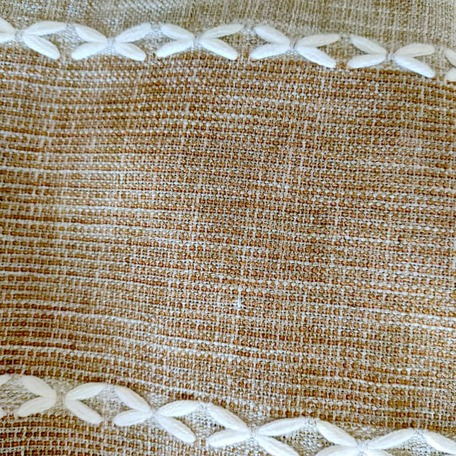 Tweekleurig gordijn met ingeweven vitrage