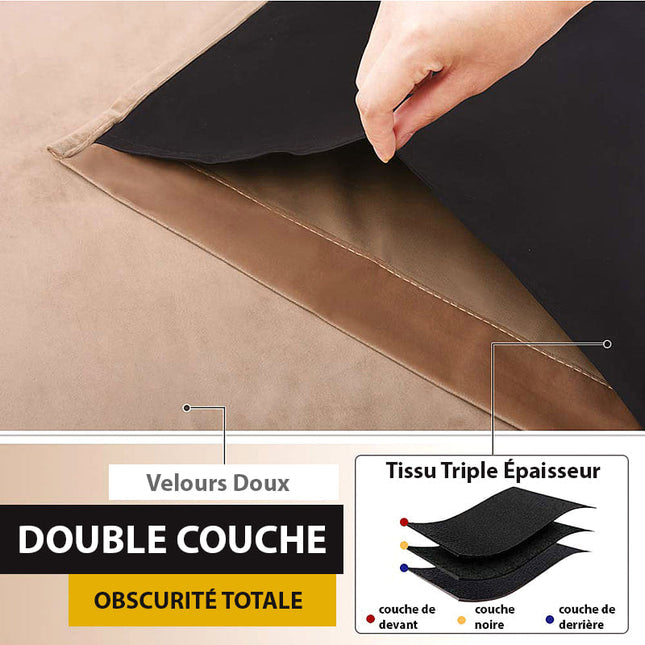 Beige fluwelen thermisch verduisteringsgordijn
