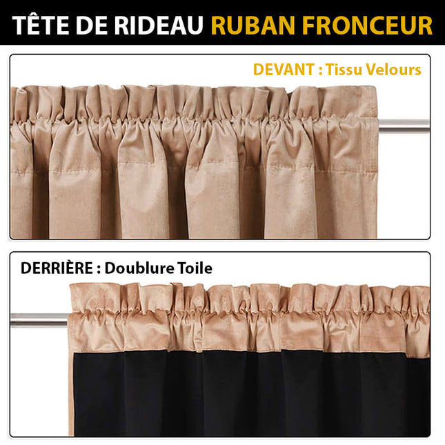 Beige fluwelen thermisch verduisteringsgordijn