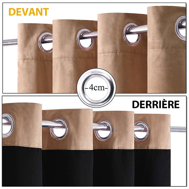 Beige fluwelen thermisch verduisteringsgordijn