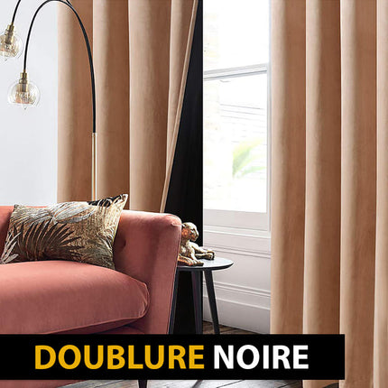 Verduisterend fluwelen gordijn in taupe beige