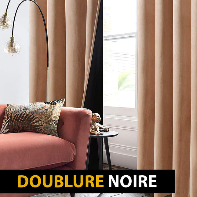 Beige fluwelen thermisch verduisteringsgordijn