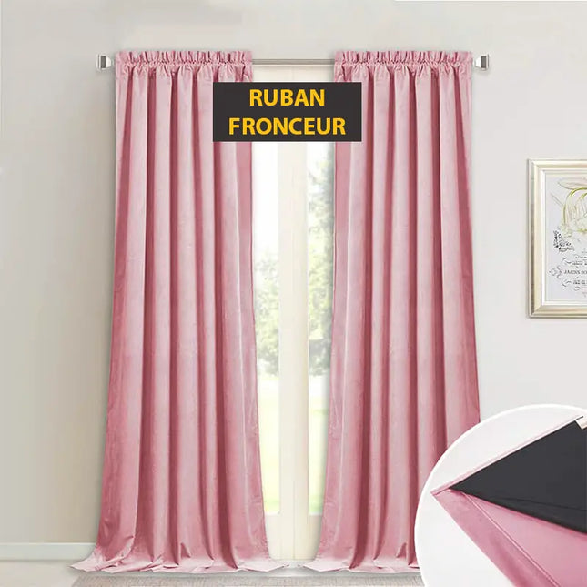 Roze velvet verduisterend gordijn