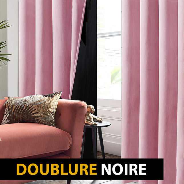 Roze velvet verduisterend gordijn