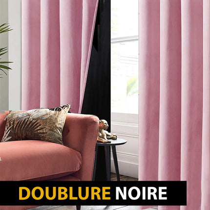 Roze velvet verduisterend gordijn