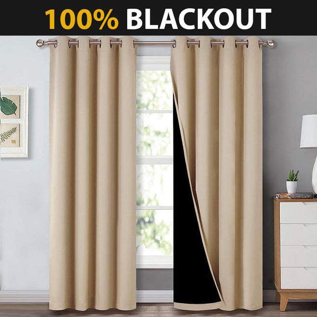 Thermisch verduisteringsgordijn in beige