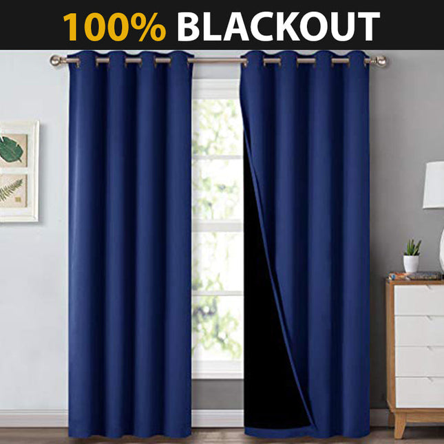 Marineblauw geluiddempend verduisterend gordijn