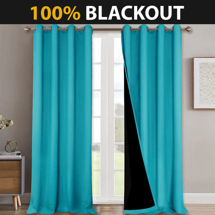 Turquoise thermisch isolerend verduisteringsgordijn