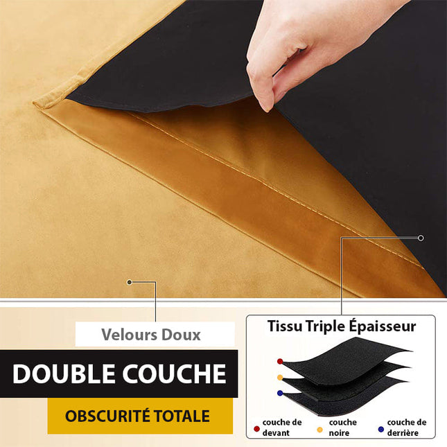 Mosterdgeel fluwelen verduisterend gordijn