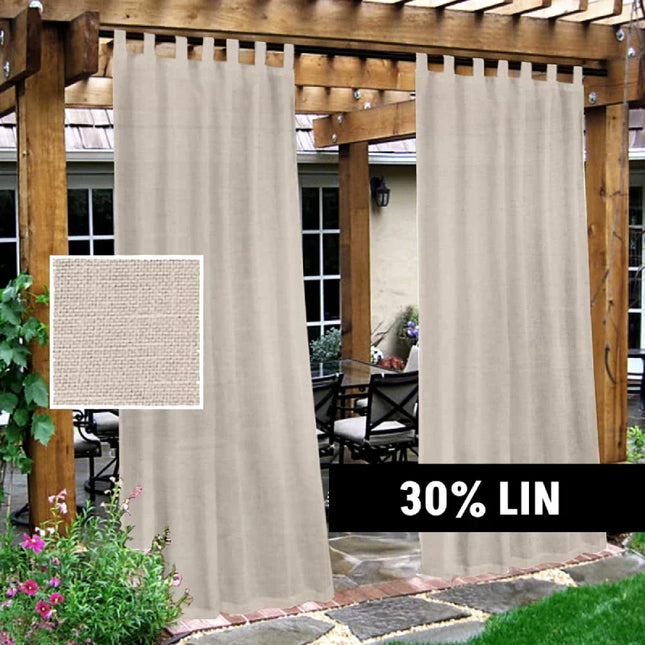 Lichtdoorlatend linnen verandagordijn voor buiten