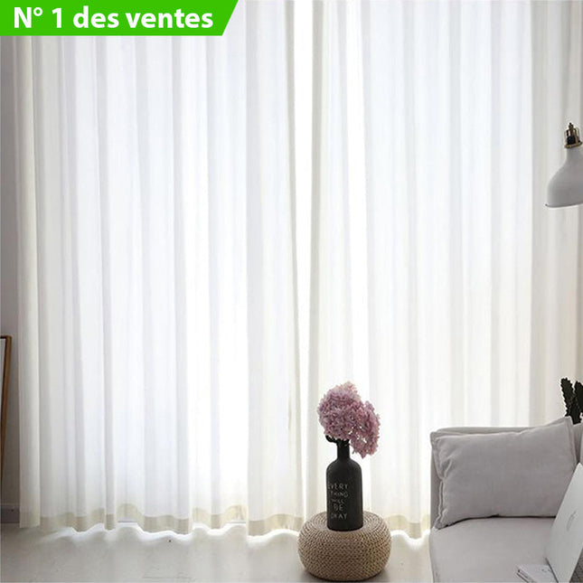 Moderne effen witte vitrage woonkamer