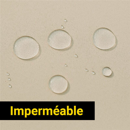 Beige waterafstotend tuingordijn met ringen