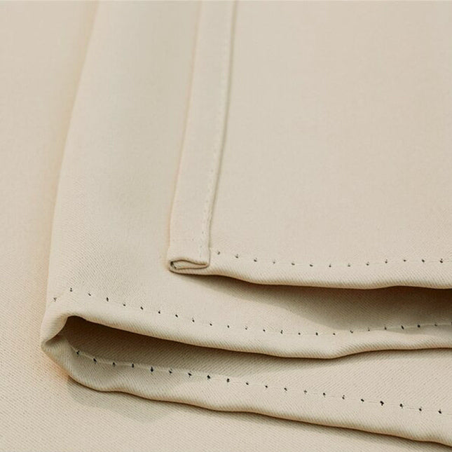 Beige waterafstotend tuingordijn met ringen