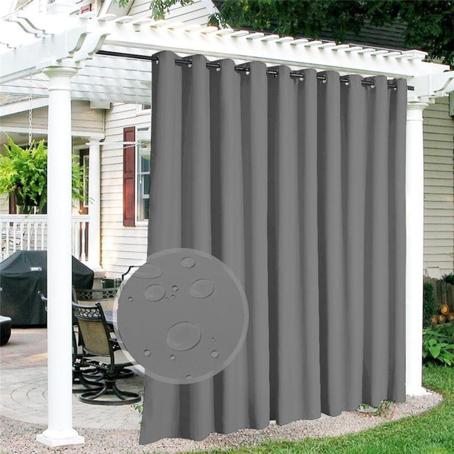 Grijs waterafstotend buitengordijn voor tuin