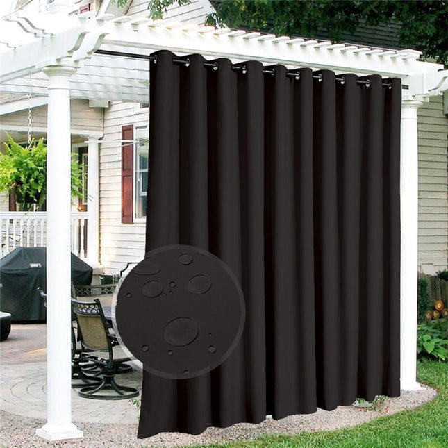 Zwart waterafstotend buitengordijn voor terras