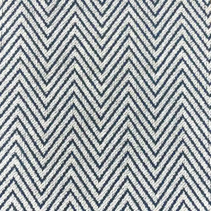 Verduisteringsgordijn blauw met wit visgraatpatroon