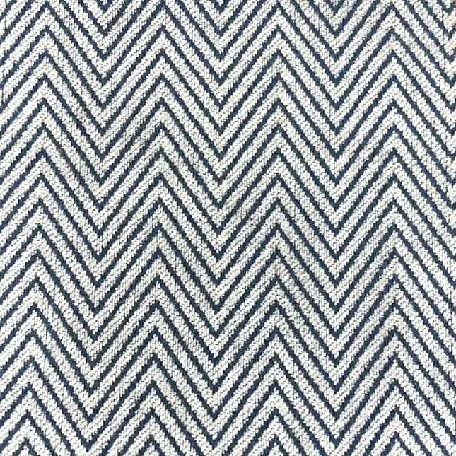 Verduisteringsgordijn blauw met wit visgraatpatroon