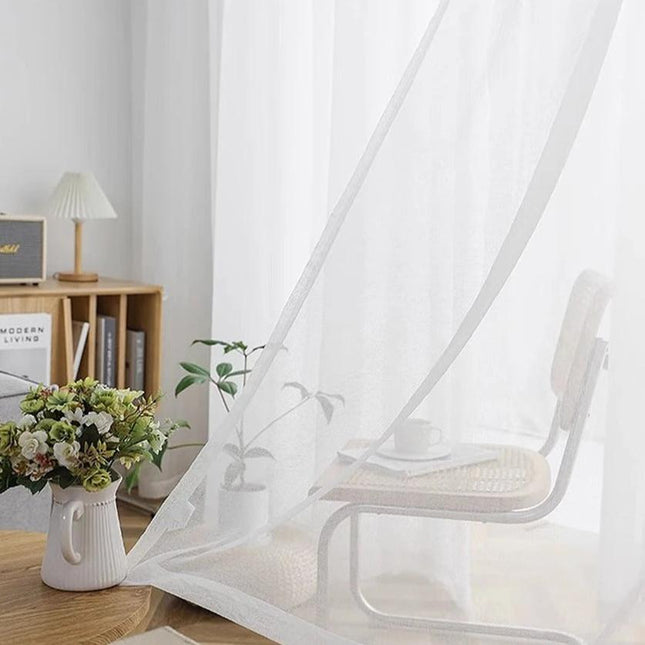 Linnenlook vitrage semi-transparant voor privacy