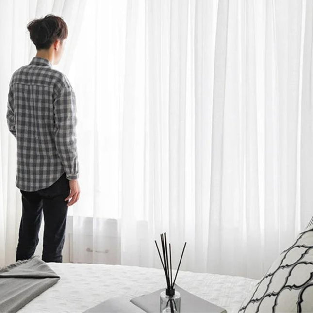 Linnenlook vitrage semi-transparant voor privacy