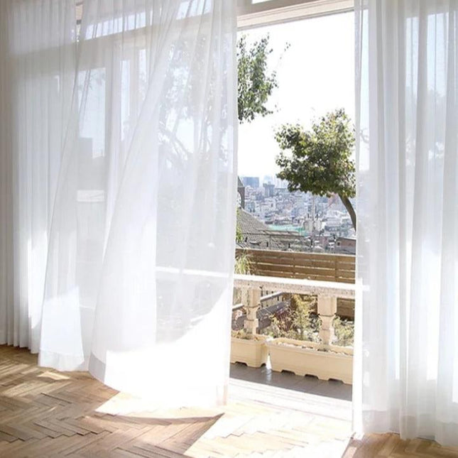 Linnenlook vitrage semi-transparant voor privacy
