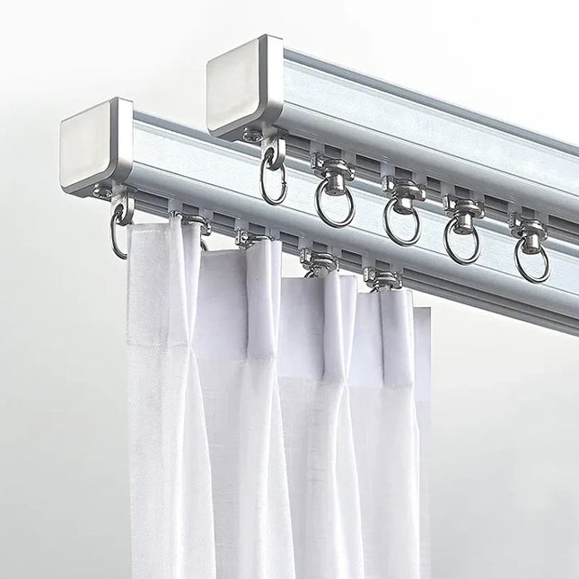 Dubbele aluminium gordijnrail voor plafondmontage