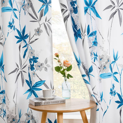 Gordijn met botanisch bamboe patroon