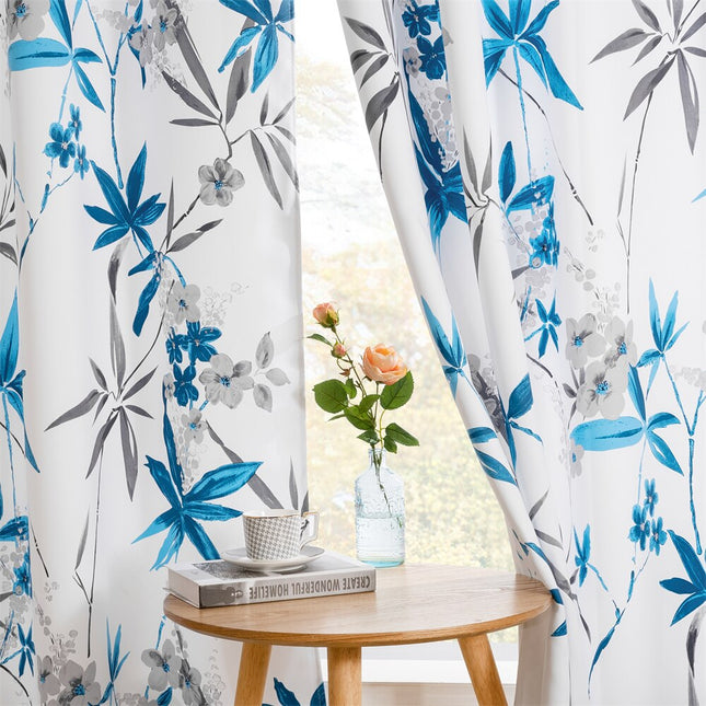 Gordijn met botanisch bamboe patroon