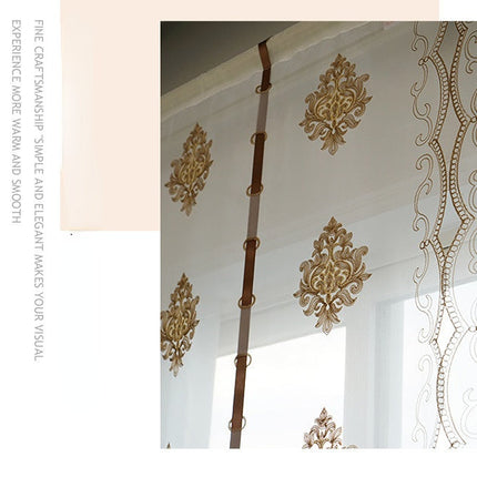 Vitrage ophaalgordijn met barok borduursel