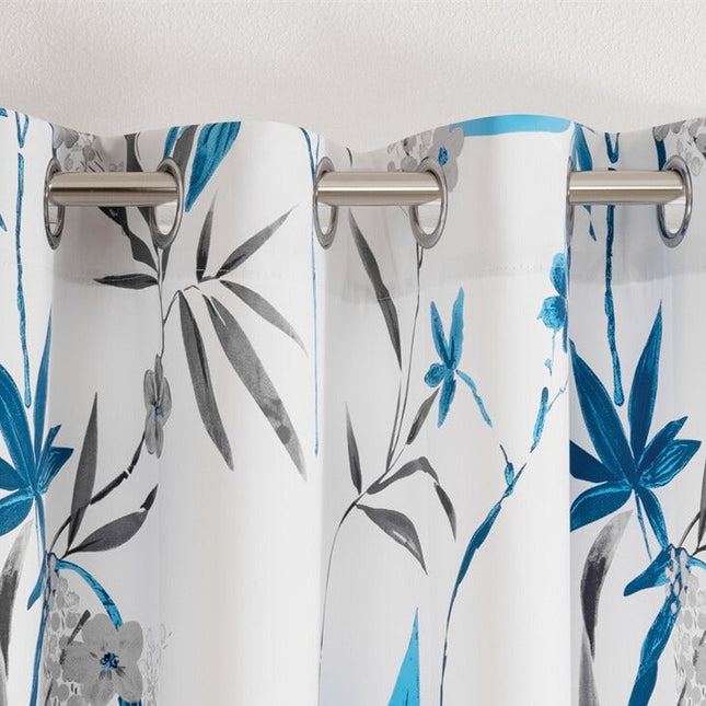 Gordijn met botanisch bamboe patroon