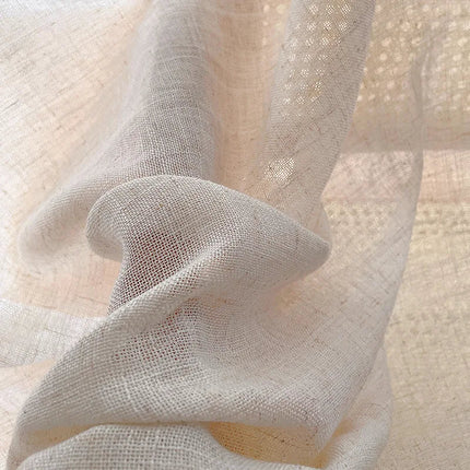 Licht beige linnen vitrage gordijn