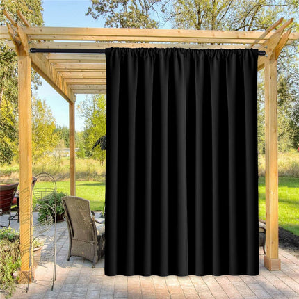 Zwart waterdicht buitengordijn voor tuin