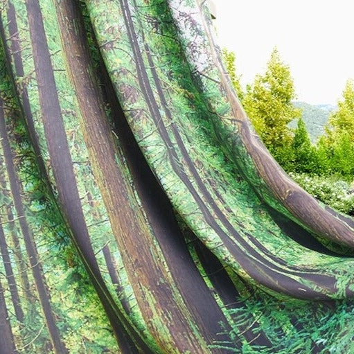 Buitengordijn met bomen print voor balkon