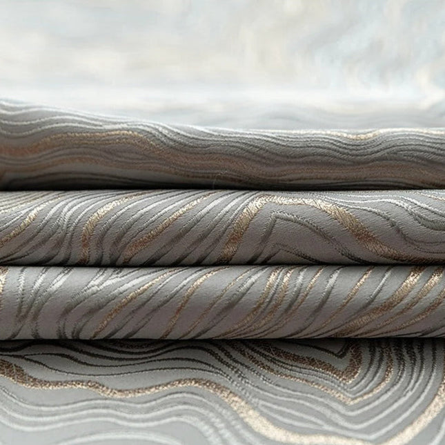 Verduisteringsgordijn zilver met golvend patroon