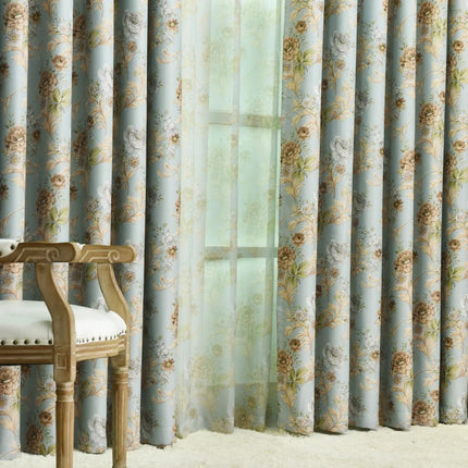 Verduisterend gordijn met vintage bloemenpatroon