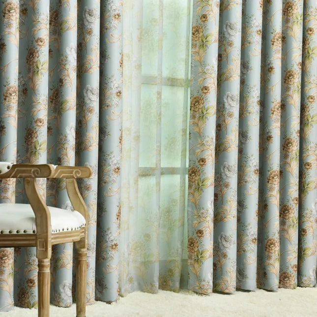 Verduisterend gordijn met vintage bloemenpatroon
