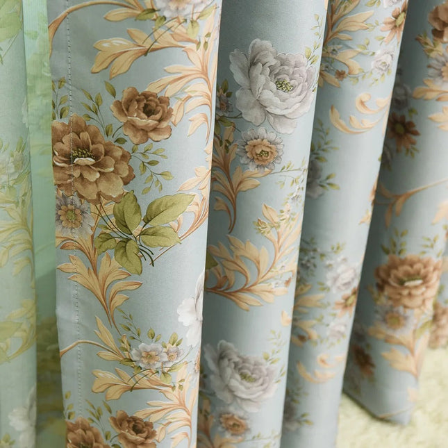 Verduisterend gordijn met vintage bloemenpatroon