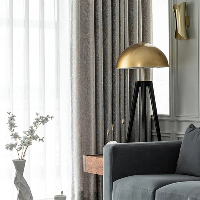 Verduisteringsgordijn zilver met golvend patroon