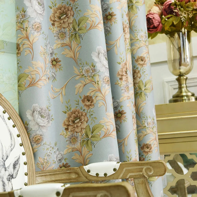 Verduisterend gordijn met vintage bloemenpatroon
