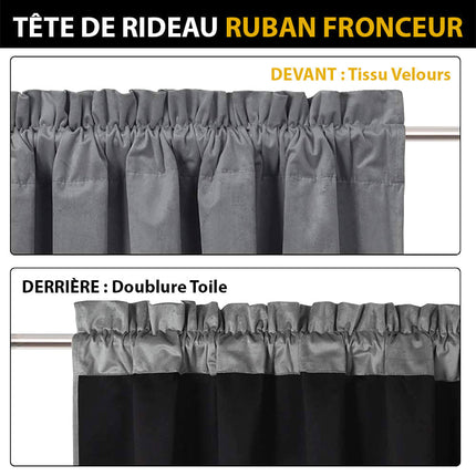 Grijs fluwelen thermisch isolerend gordijn