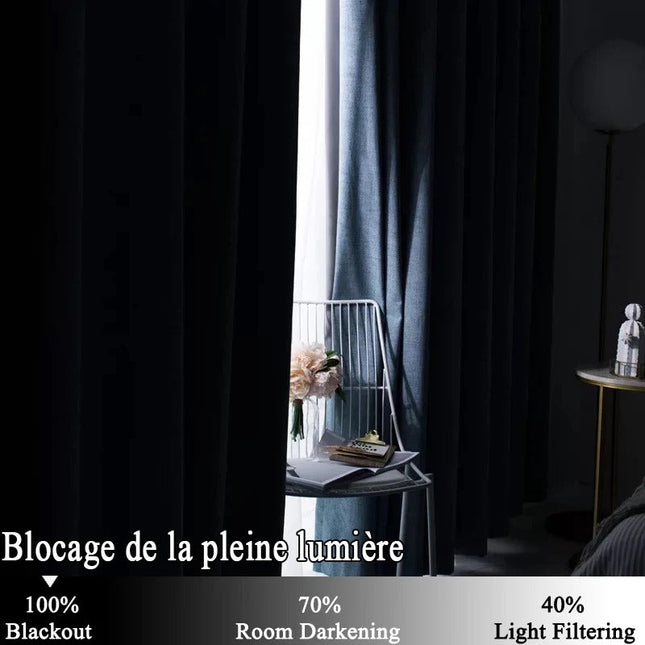 Grijs gordijn met linnenlook structuur