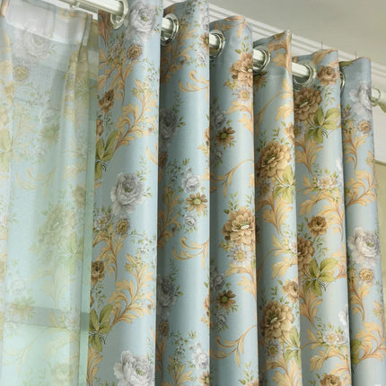 Verduisterend gordijn met vintage bloemenpatroon