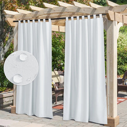 Wit buitengordijn met lussen voor pergola