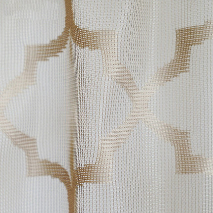 Kort keukengordijn met geometrisch patroon