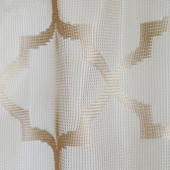 Kort keukengordijn met geometrisch patroon