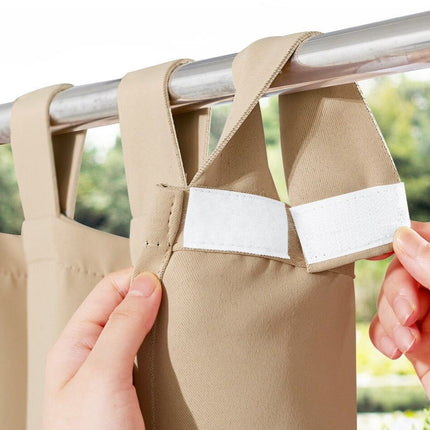 Buitengordijn met lussen voor veranda