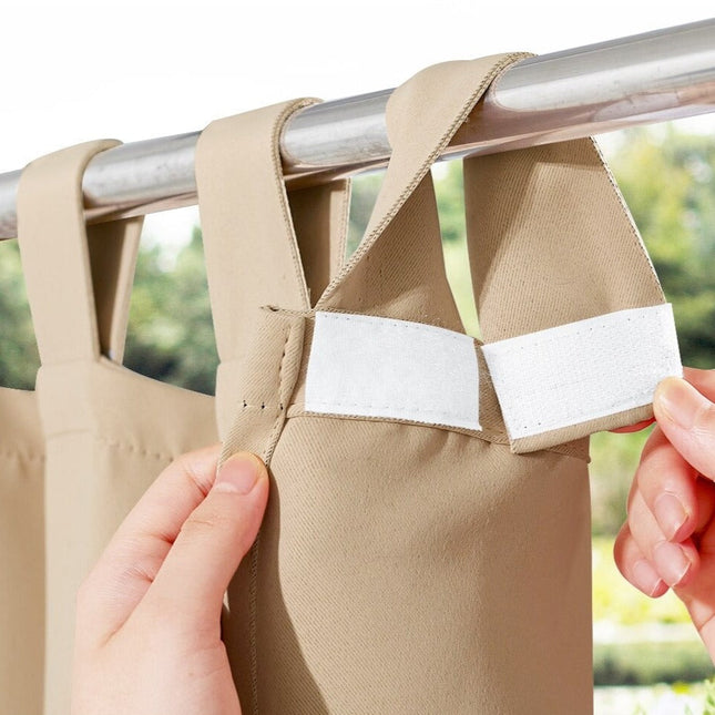 Buitengordijn met lussen voor veranda