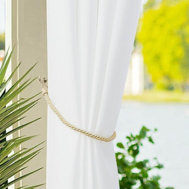 Wit waterafstotend buitengordijn met ringen