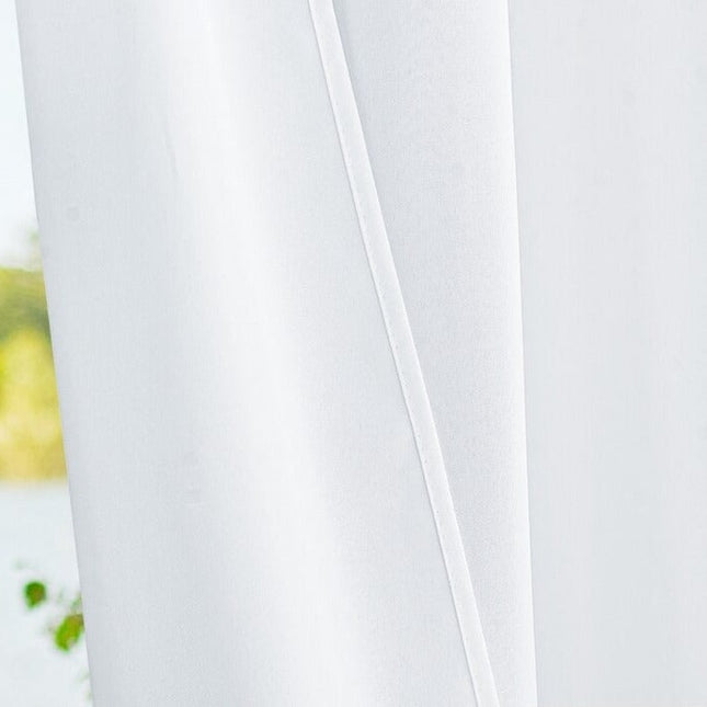 Wit waterafstotend buitengordijn met ringen