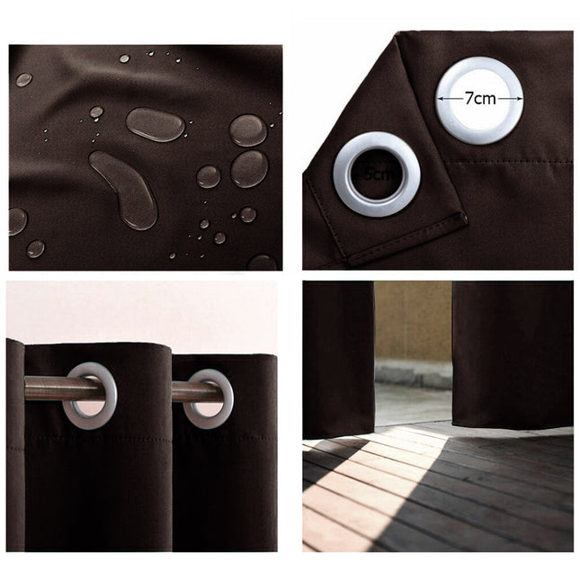 Verduisterend buitengordijn voor terras met ringen