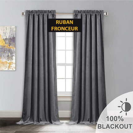 Grijs fluwelen thermisch isolerend gordijn